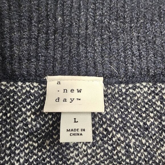 Sweater Skirt Womens Large Blue White Check Mini Knit Stretch Layer Cozy Potter - Picture 7 of 8